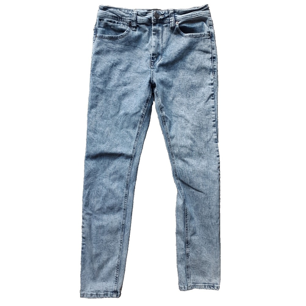 Y2K Streetwear Smoke & Ash Skinny Jeans Women's 30x30 Acid Wash Stretch Denim